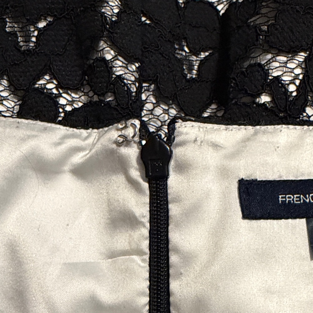 French Connection Elegant Black Floral Lace Dress (Size 6) - Picture 5 of 7